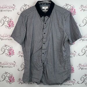 Next button up tshirt collated dotted slim fit Black and White Geometric Shirt